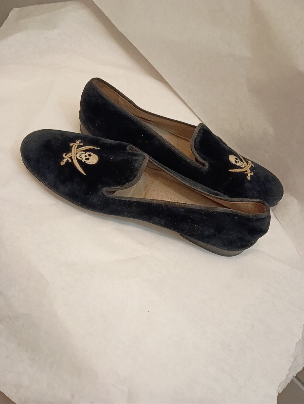 Stubbs & Wootton mens Sz 11 Shoes Skull Velvet Distressed - Picture 15 of 16